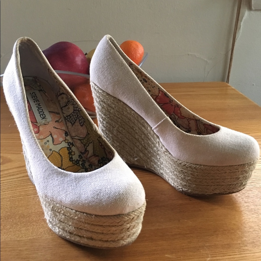 Steve Madden Marryy Canvas Espadrilles Wedges