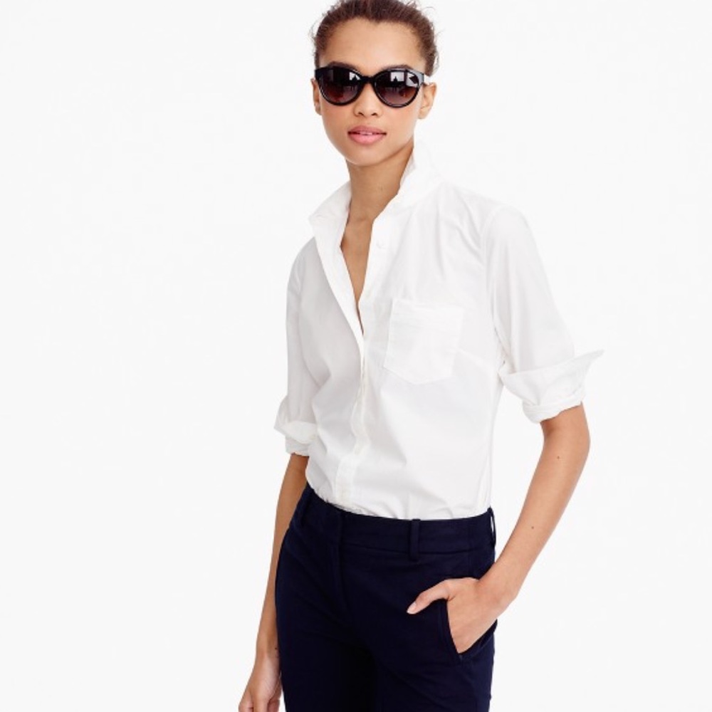 J Crew Perfect Cotton Button Down Shirt