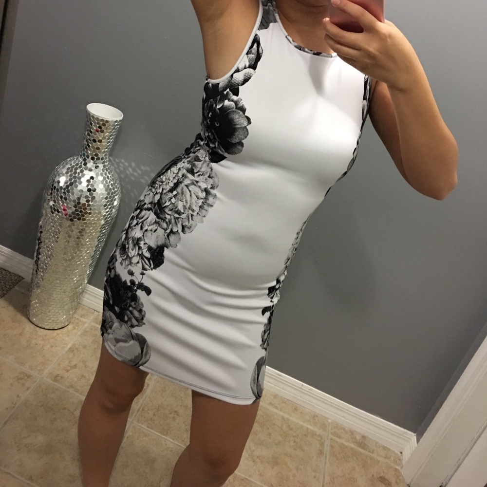 Bebe side flower detail  dress