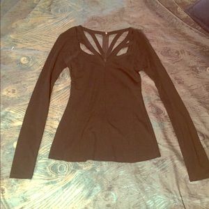 Black top with front and back strappy details