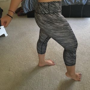 Rebook size small grey /black gym pants