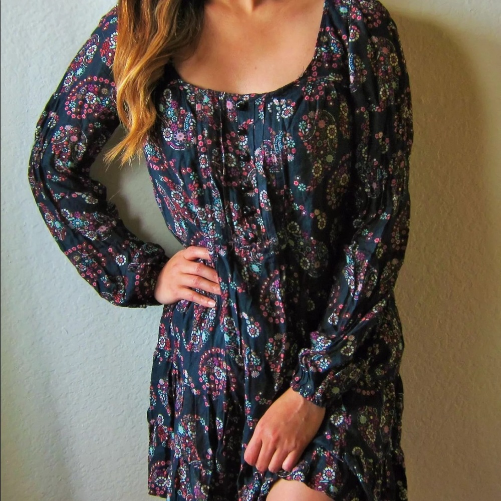 Paisley Print Bohemian Dress