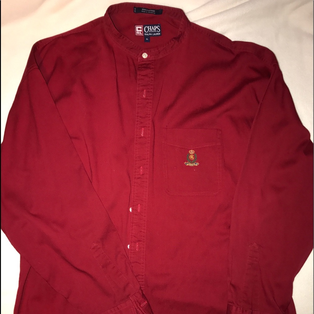 Collarless Chaps Ralph Lauren Button Down