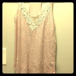 Express Sequin Blush Tank