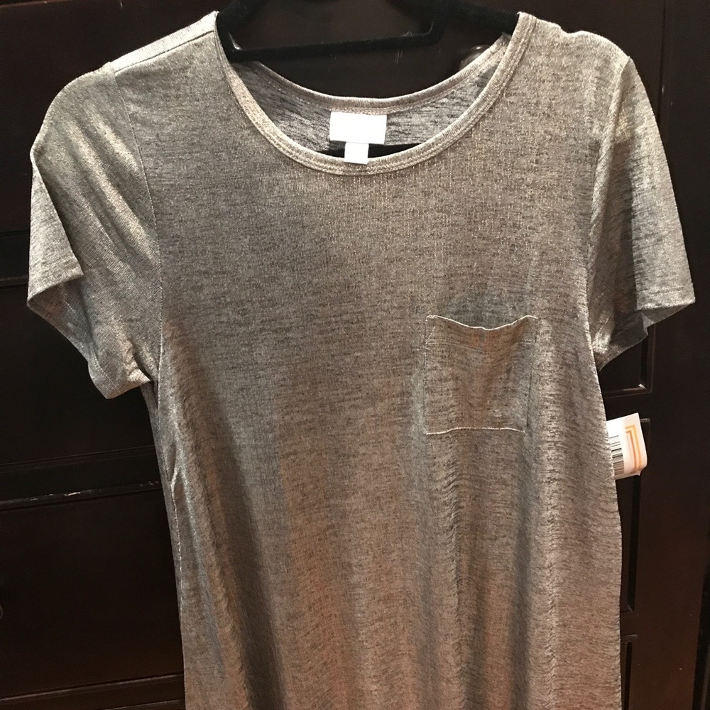Lularoe Elegance Carly metallic silver NWT size XS