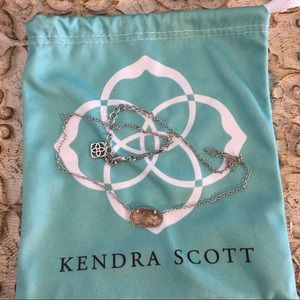 Kendra Scott Elisa Necklace Silver + Clear Peach