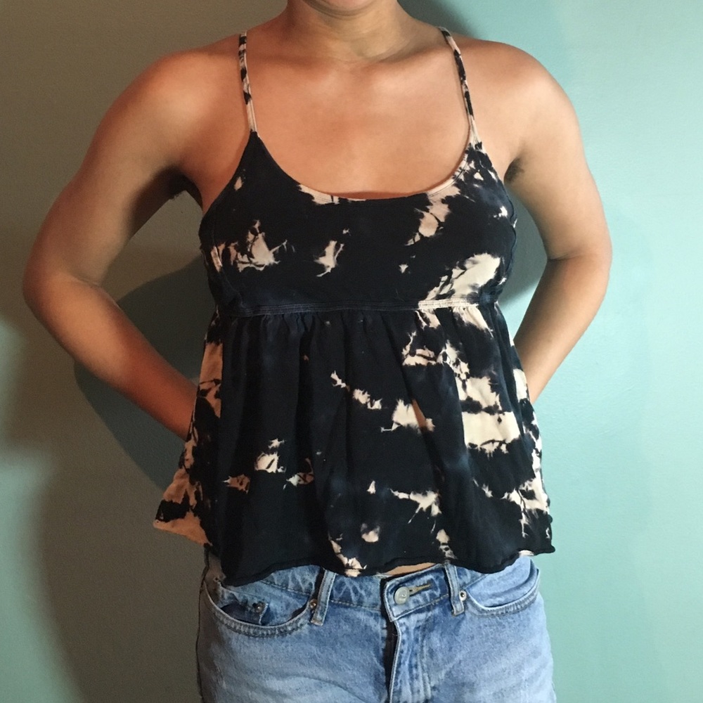 Halter tank top acid wash