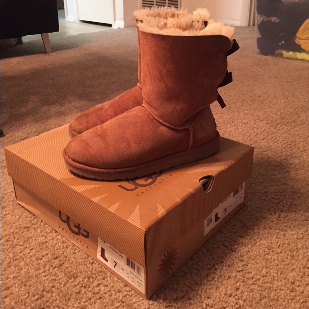 Tan UGG Bailey Bow Boots