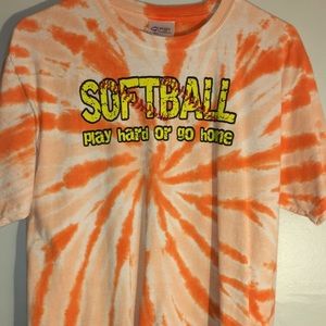 Orange tie-dye short sleeved tshirt
