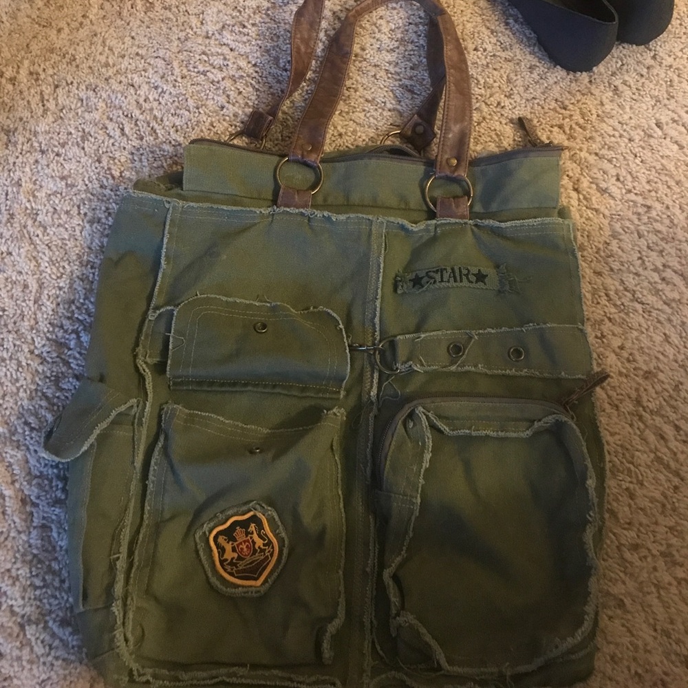 Army green shoulder bag