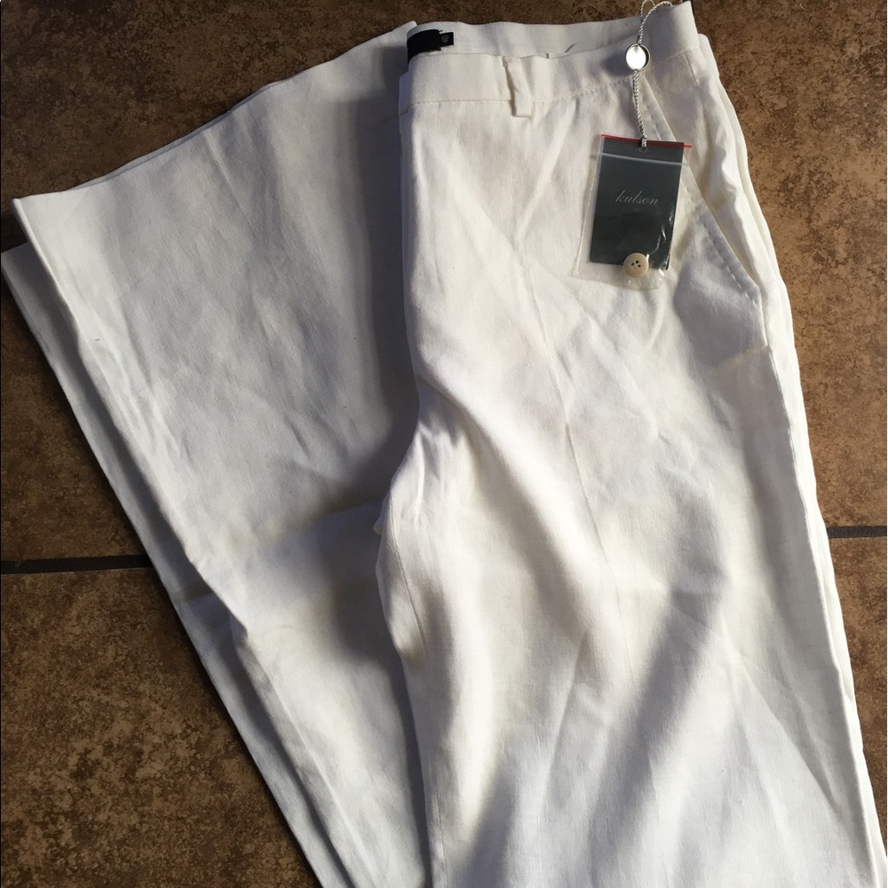 Kulson Italy White Linen Pants