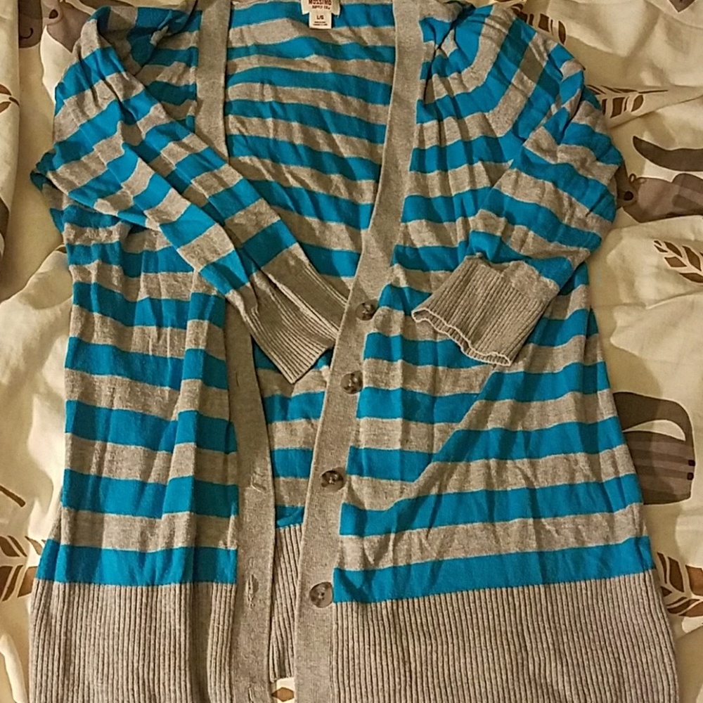 Blue and gray cardigan