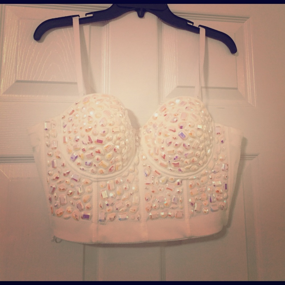 Ivory Jeweled Bralette