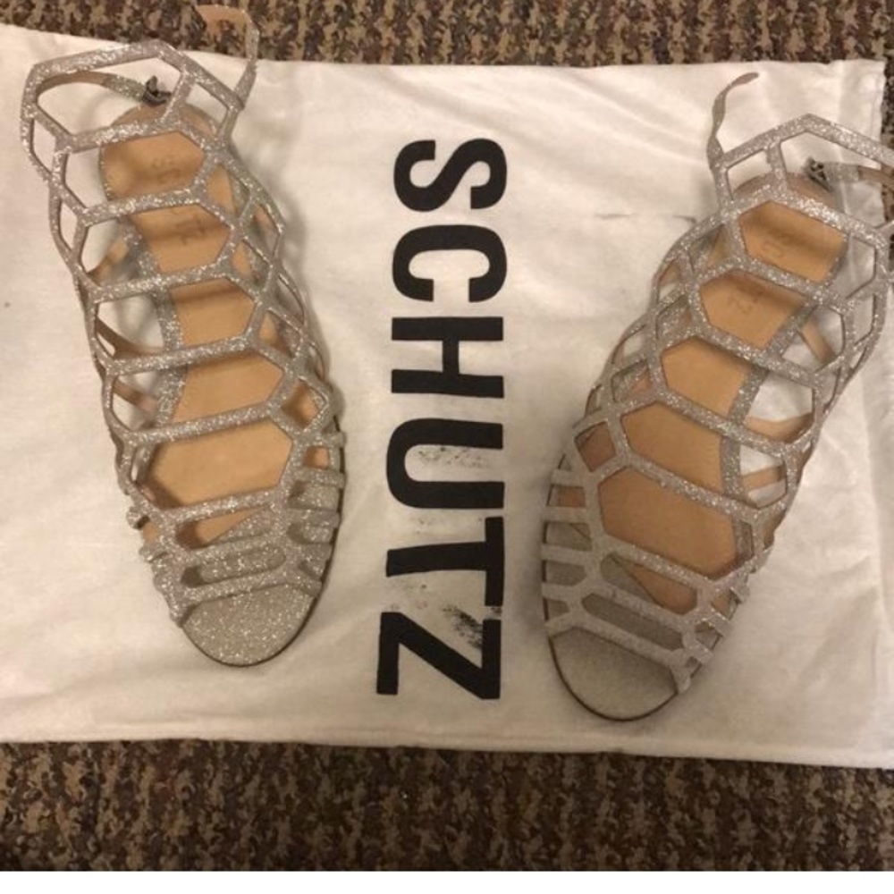 Schutz silver sandals