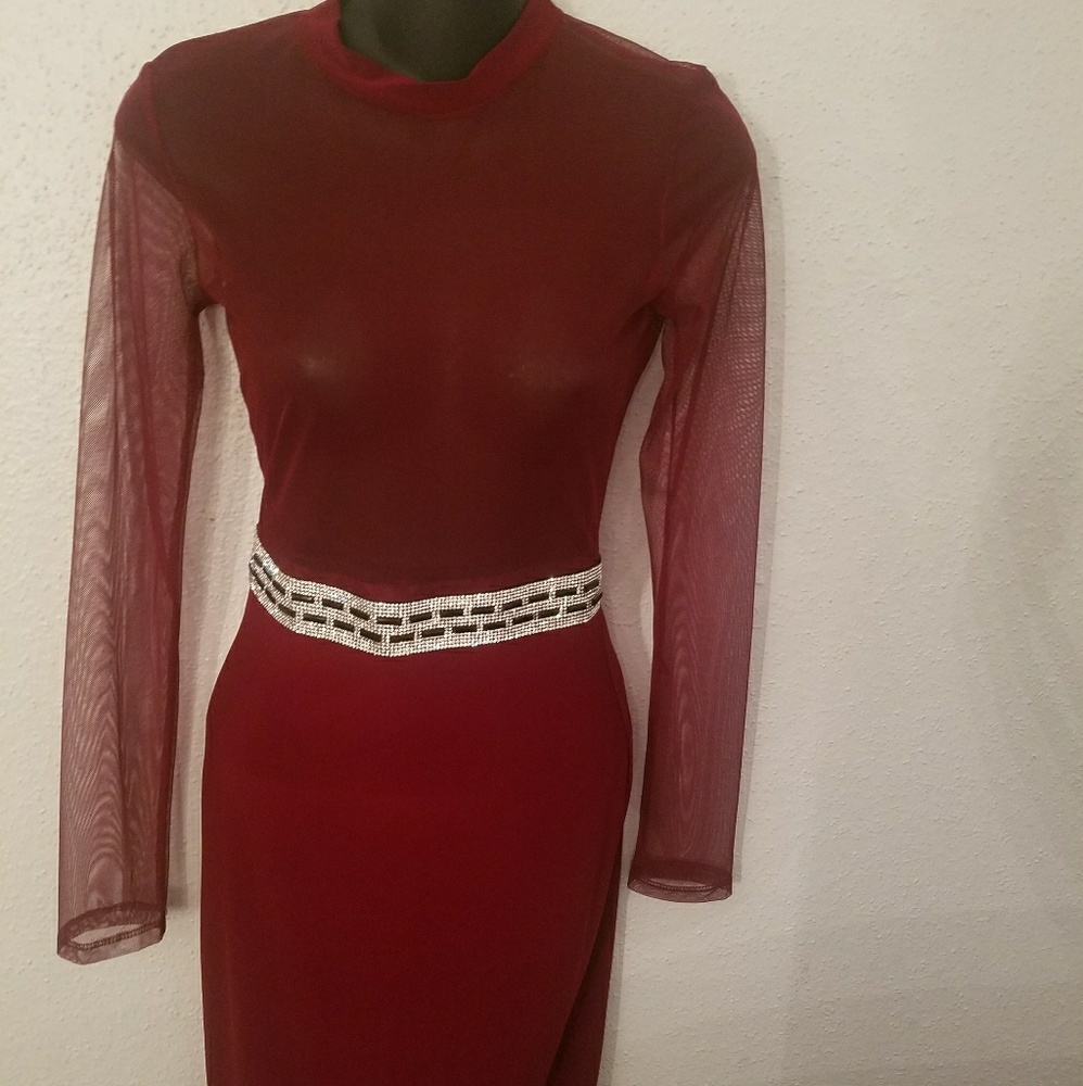 Wine color party dress