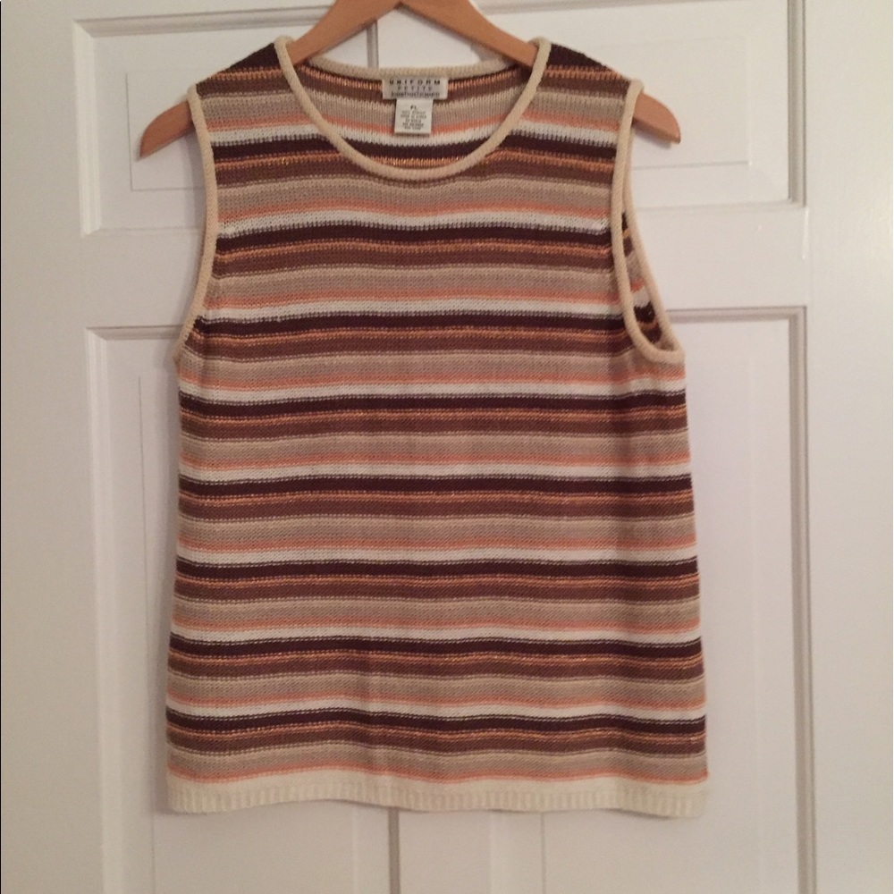 Uniform Petite acrylic striped sleeveless top- PL