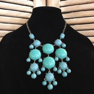 Blue bib necklace