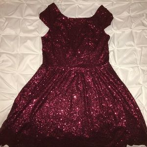 Sequined Red Dress