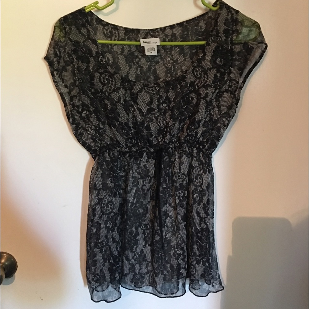 Mimi Maternity Black Printed Lace Shirt