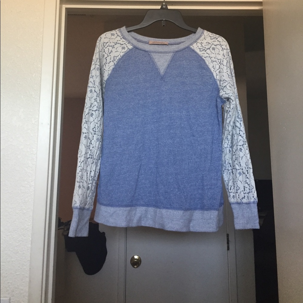 Lace crew neck sweater