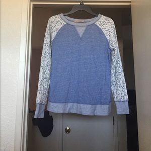 Lace crew neck sweater