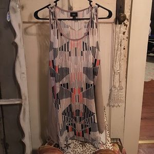 Sheer racer back tank top