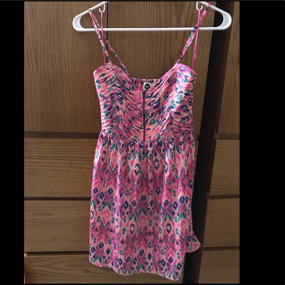 Roxy pink watercolor dress