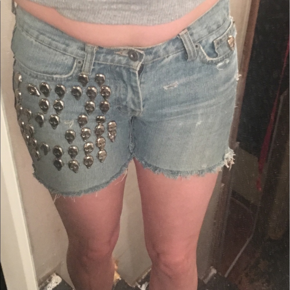 American Eagle Outfitters Skull denim jean shorts
