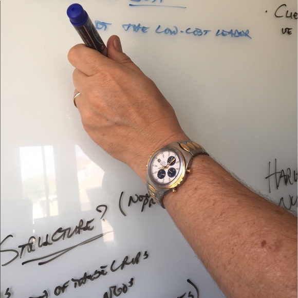 HP! Vintage 90 Seiko Chronograph Gold/Silver Watch - Picture 3 of 5