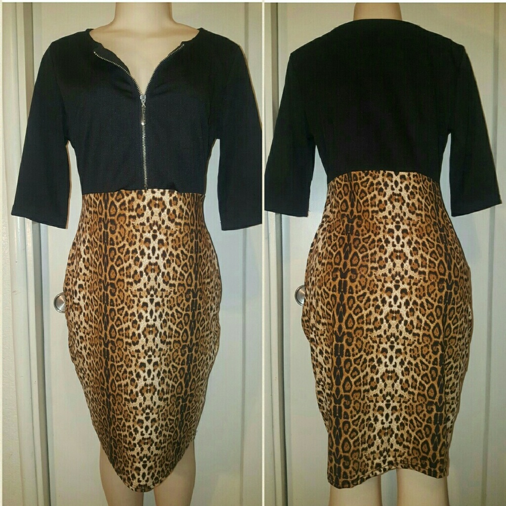 Black and cheetah print dress.