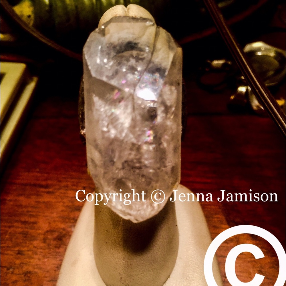 Raw Crystal Quartz handmade ring!   size 7