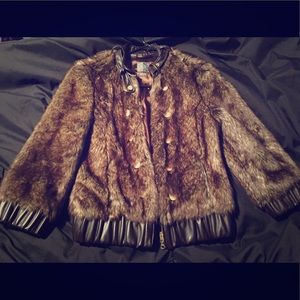 Fur and leather jacket