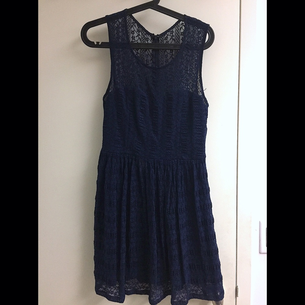 Forever 21 Dark Blue Lace Dress