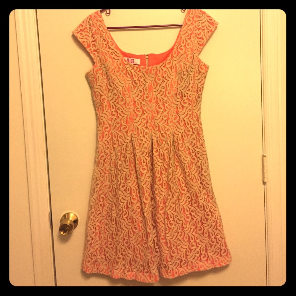 Coral Lace Dress