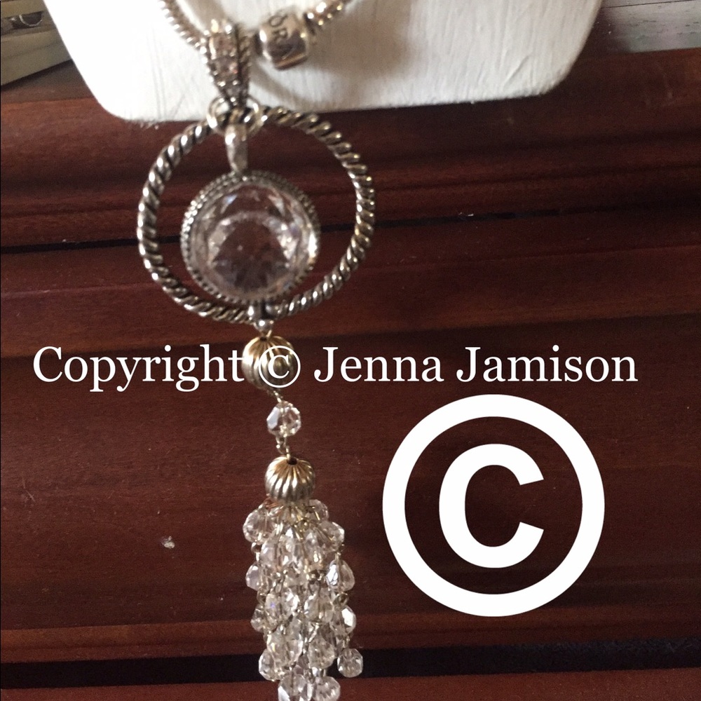 Crystal Sphere Swarovski Crystal tassel necklace