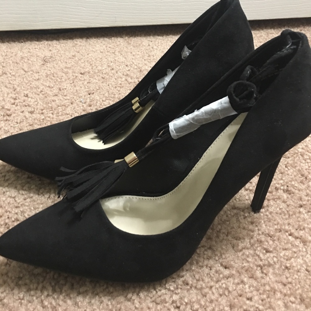 Black lace up heels