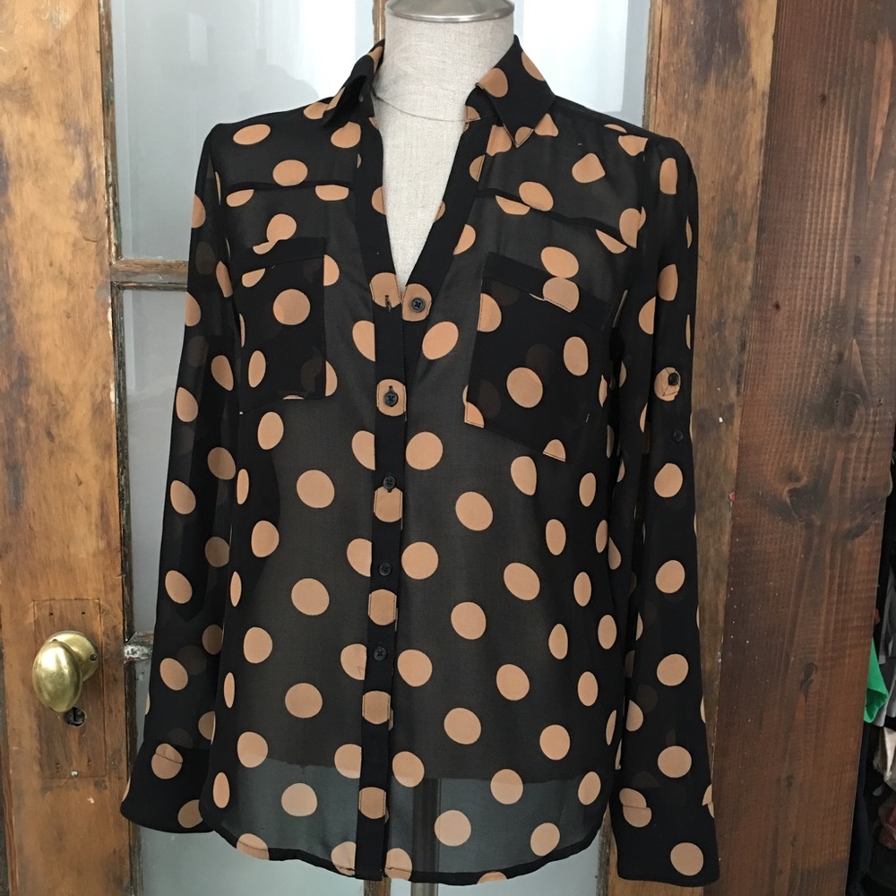 Sheer polka dot blouse