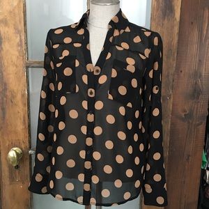 Sheer polka dot blouse