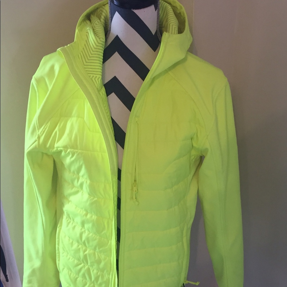 Bright yellow UA storm gear jacket