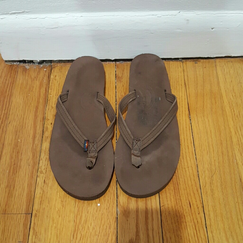 Rainbow flip flops