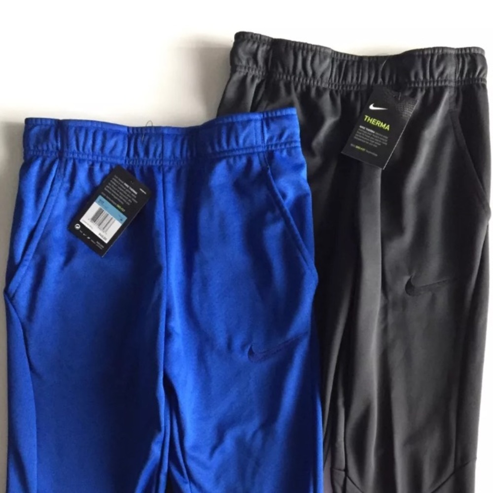 NEW NIKE THERMA PANTS DRI-FIT BLUE AND BLACK