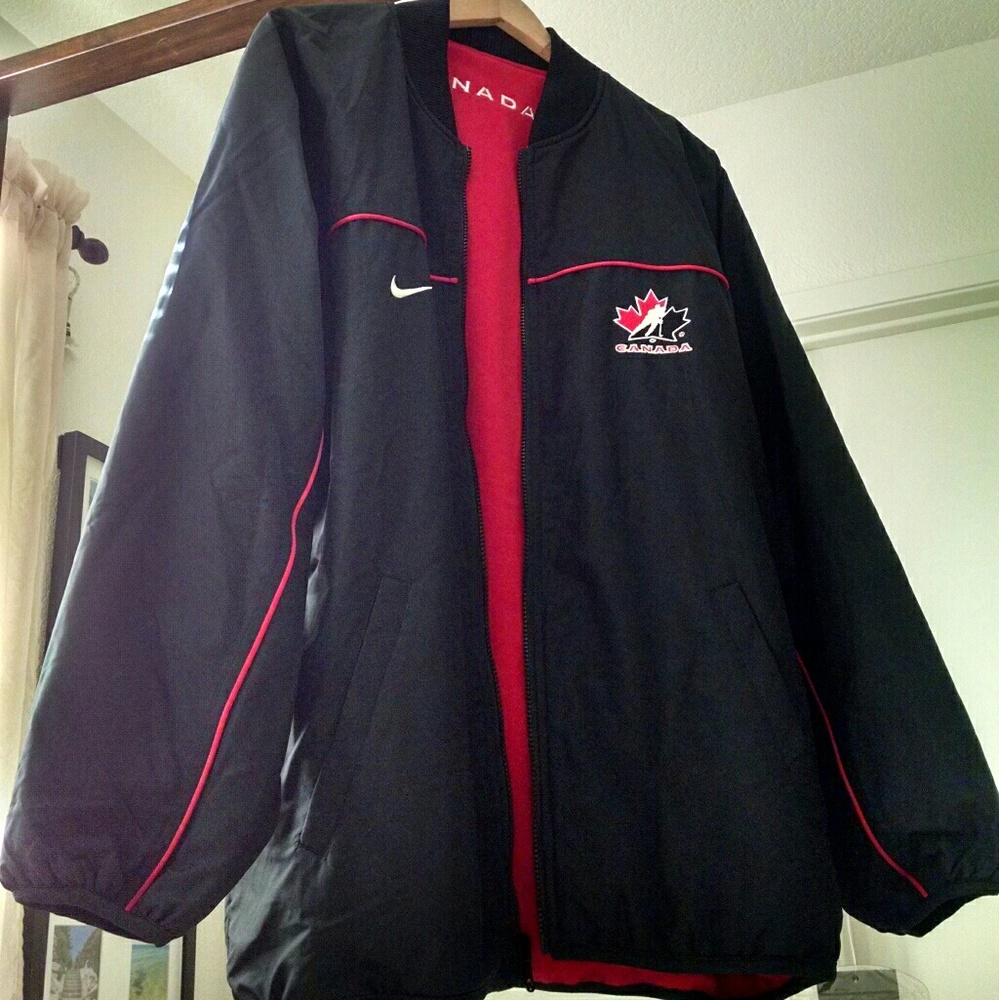 🍁Vintage  NIKE ~ Reversible Canada Hockey Jacket