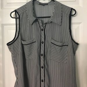 Striped, sleeveless blouse from Macys
