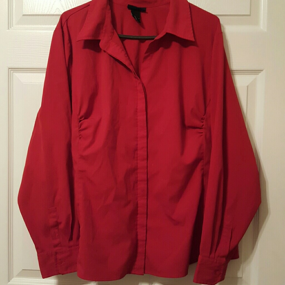 Red Dress Shirt.