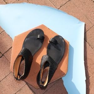 MM6 Maison Martin Margiela black leather sandals 9