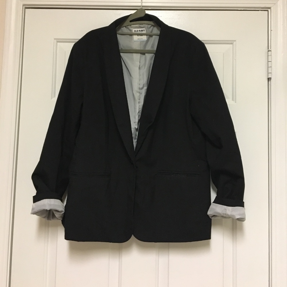 Old Navy black casual blazer w striped inside