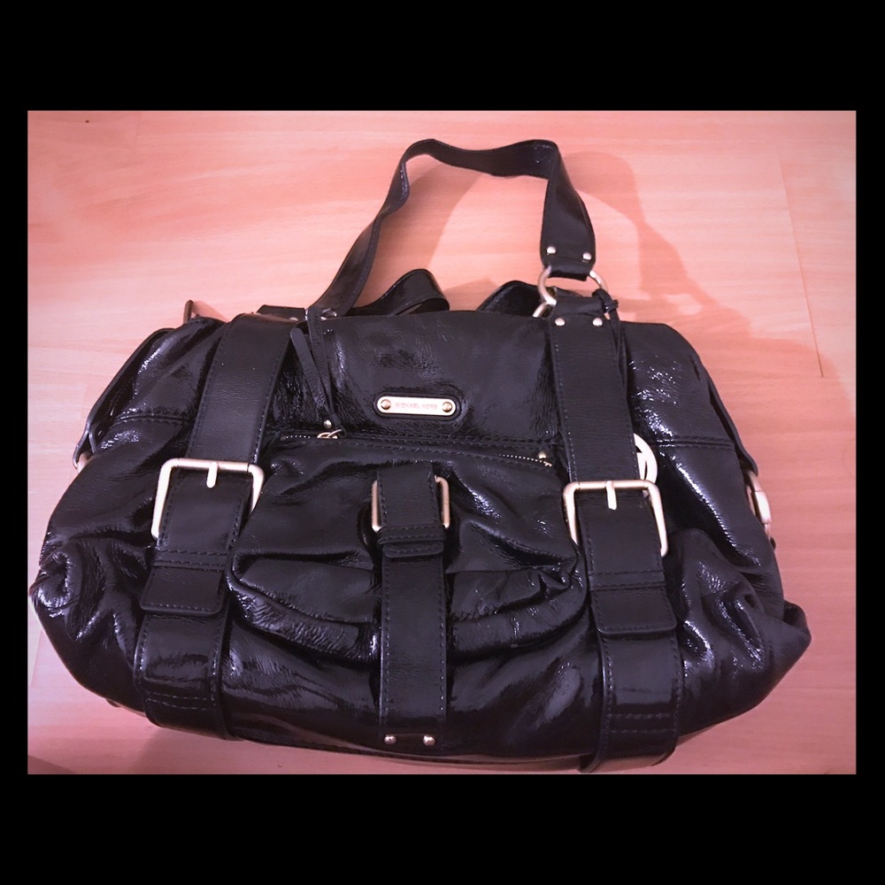 Michael kors patent leather satchel