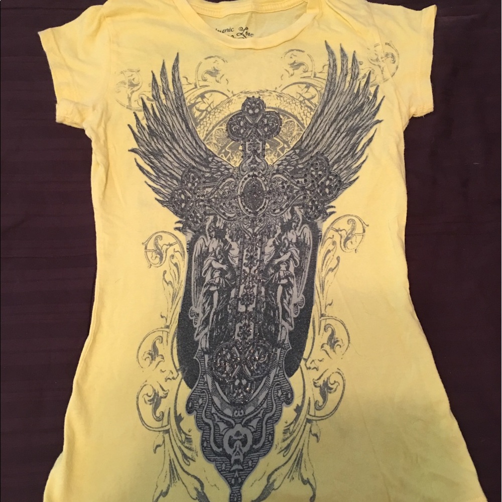 Yellow angel wing tee