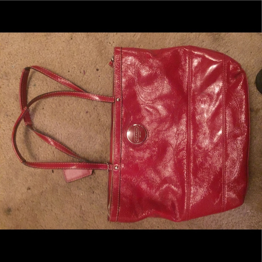 Coach Red Handbag Purse New