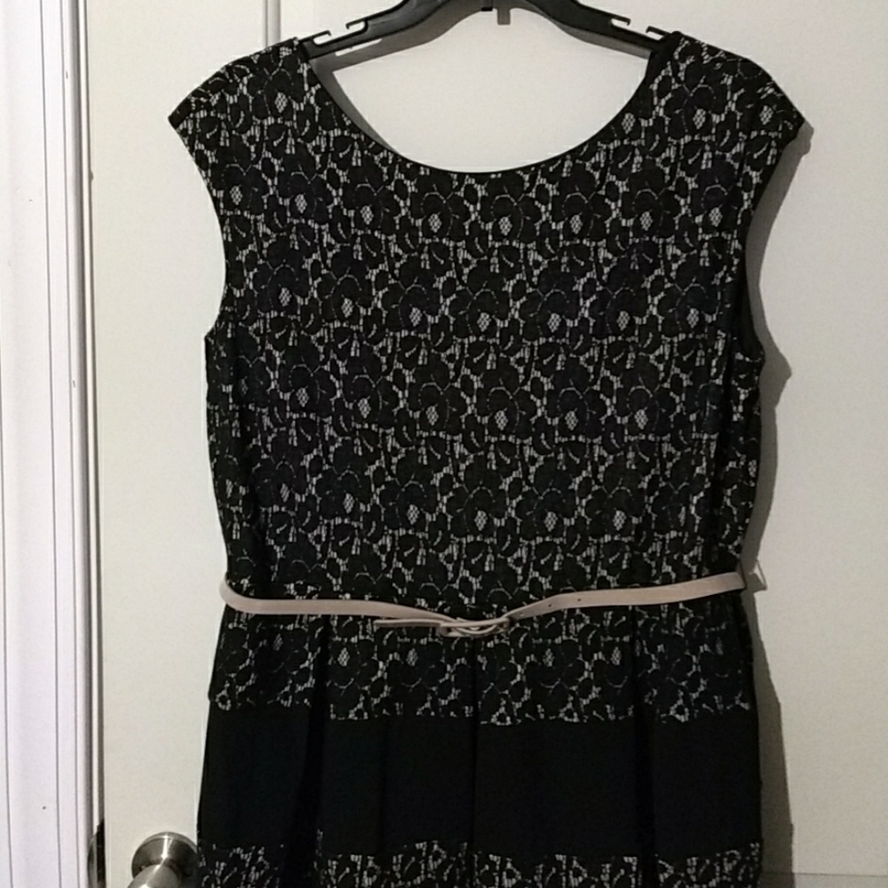 Black lace overlay dress